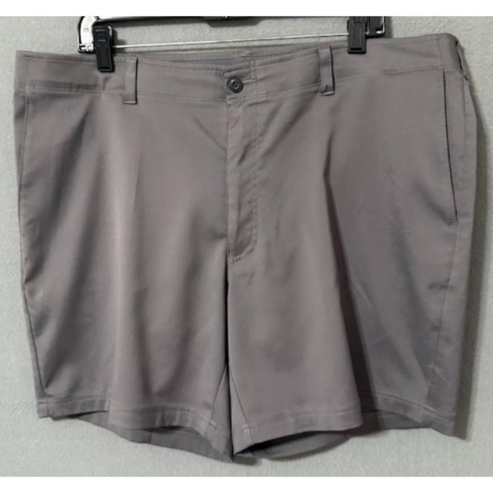 PGA Tour Shorts Men 40 Gray‎ Stretch Flat Front Moisture Wicking Performance